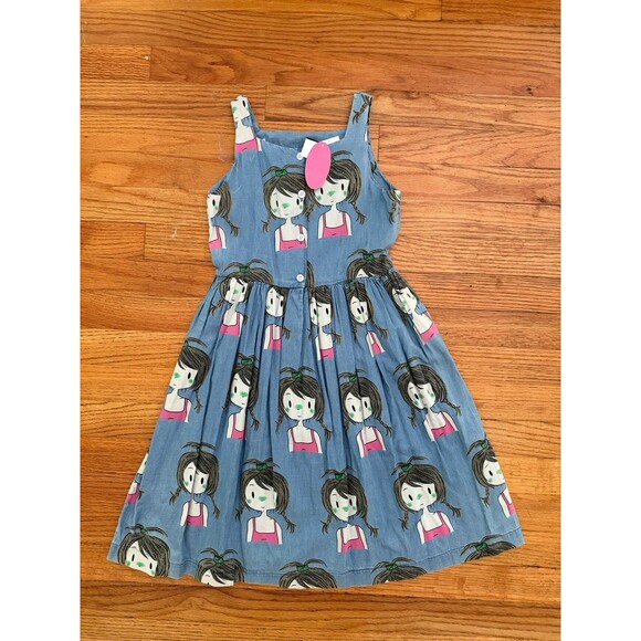 Lil Miss 8 Denim Blue Girl Dress NWT Twirl - Picture 2 of 5
